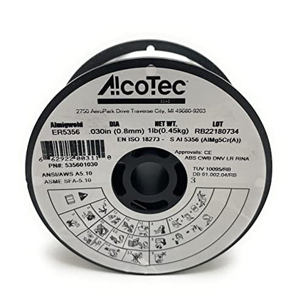 Alcotec 535601030, ER5356 .030", 1 lb. Spool Aluminum MIG Welding Wire from Alcotec Wire Co with enhanced feedability for superior welding performance.