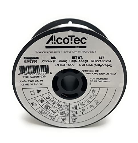 Alcotec 535601030, ER5356 .030", 1 lb. Spool Aluminum MIG Welding Wire from Alcotec Wire Co with enhanced feedability for superior welding performance.