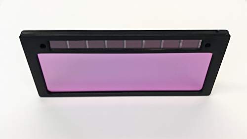 Powerweld Auto-Darkening Welding Filter 2" x 4" - Horizontal Single Design for Enhanced Visibility, featuring a sleek purple lens that enhances visibility while welding, designed by Powerweld.
