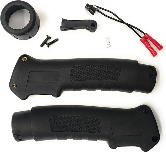 Tweco F80 20202025 Handle Trigger Repair Kit components including two handle grips, screws, and wiring connectors; essential replacement part for welding equipment by Tweco.